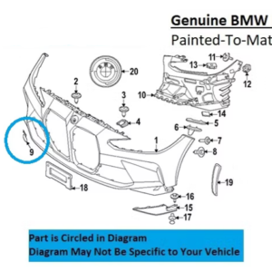 Painted 2021-2026 BMW M3 Front Tow Hook Cover | Genuine OEM