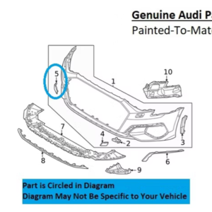 Painted 2022-2024 Audi A3 Front Tow Hook Cover | Genuine OEM