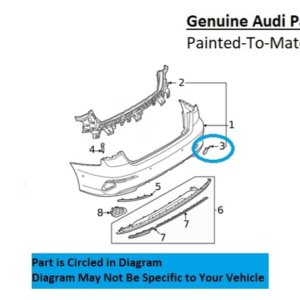Painted 2022-2024 Audi A3 Rear Tow Hook Cover | Genuine OEM