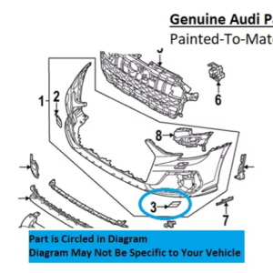 Painted 2022-2024 Audi A8 Quattro Headlamp Washer Cover | Genuine OEM