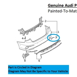Painted 2022-2024 Audi S3 Rear Tow Hook Cover | Genuine OEM