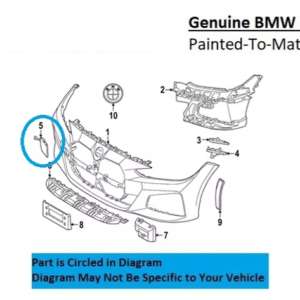 Painted 2022-2026 BMW i4 Front Tow Hook Cover | Genuine OEM