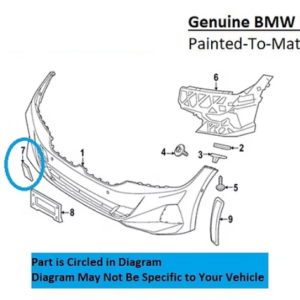 Painted 2023-2026 BMW 3 Series 330 340 Front Tow Hook Cover | Genuine OEM
