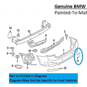 Painted 2023-2026 BMW 3 Series 330 340 Rear Tow Hook Cover | Genuine OEM