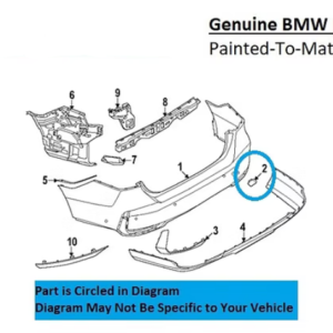 Painted 2024-2025 BMW 5 Series 530 540 Rear Tow Hook Cover | Genuine OEM