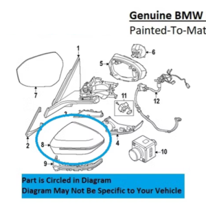 Painted 2024-2025 BMW 5 Series 530 540 Side Mirror Cover | Genuine OEM
