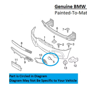Painted 2011-2013 BMW X5 Front Tow Hook Cover | Genuine OEM