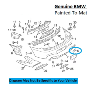 Painted 2012-2019 BMW M6 M6 Gran Coupe Rear Tow Hook Cover | Genuine OEM