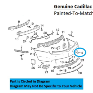 Painted 2013-2017 Cadillac XTS Rear Tow Hook Cover | Genuine OEM