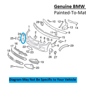 Painted 2014-2018 BMW X5 Front Tow Hook Cover | Genuine OEM