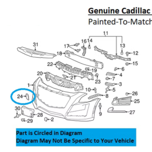 Painted 2014-2019 Cadillac CTS Front Tow Hook Cover | Genuine OEM