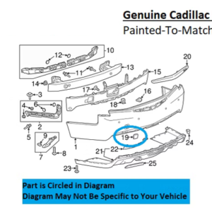 Painted 2015-2019 Cadillac ATS Sedan Rear Tow Hook Cover | Genuine OEM