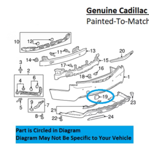 Painted 2016-2019 Cadillac ATS Coupe Rear Tow Hook Cover | Genuine OEM