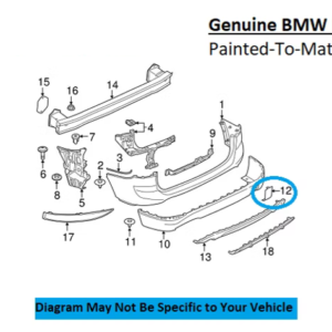 Painted 2016-2022 BMW X1 Rear Tow Hook Cover | Genuine OEM
