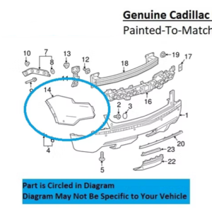 Painted 2017-2020 Cadillac XT5 Rear Bumper Side Panel | Genuine OEM