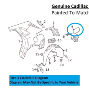 Painted 2017-2026 Cadillac XT5 Fuel Door | Genuine OEM