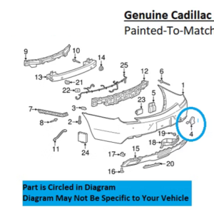 Painted 2018-2019 Cadillac XTS Rear Tow Hook Cover | Genuine OEM
