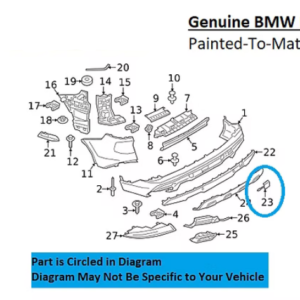 Painted 2019-2026 BMW X5 Rear Tow Hook Cover | Genuine OEM