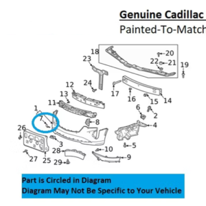 Painted 2020-2024 Cadillac CT4 Front Tow Hook Cover | Genuine OEM