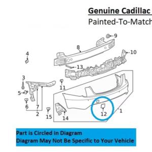Painted 2020-2024 Cadillac CT4 Rear Tow Hook Cover | Genuine OEM