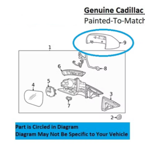 Painted 2020-2024 Cadillac CT4 Side Mirror Cover | Genuine OEM