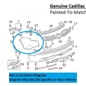 Painted 2021-2026 Cadillac XT5 Rear Bumper Side Panel | Genuine OEM