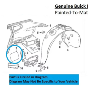 Painted 2024-2026 Buick Envista Fuel Door | Genuine OEM