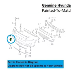Painted 2012-2017 Hyundai Accent Front Tow Hook Cover | Genuine OEM