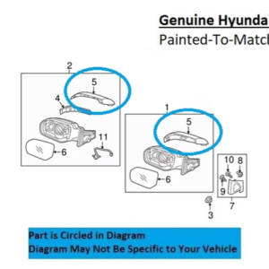 Painted 2013-2018 Hyundai Santa Fe Sport Side Mirror Cover | Genuine OEM