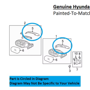 Painted 2013-2019 Hyundai Santa Fe Exterior Side Mirror Cover | Genuine OEM