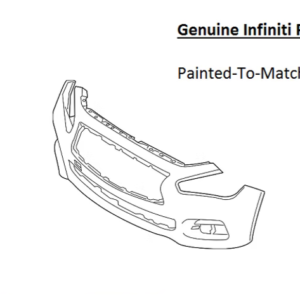 Painted 2014-2017 Infiniti Q50 Front Bumper Cover | Genuine OEM