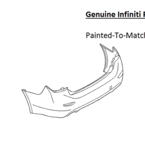 Painted 2014-2017 Infiniti Q50 Rear Bumper Cover | Genuine OEM