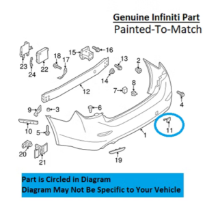 Painted 2014-2017 Infiniti Q50 Rear Tow Hook Cover | Genuine OEM