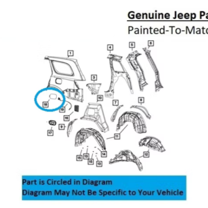 Painted 2014-2021 Jeep Grand Cherokee Fuel Door | Genuine OEM