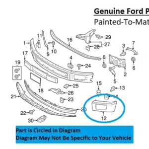 Painted 2015-2017 Ford F-150 F150 Front Bumper End Molding | Genuine OEM