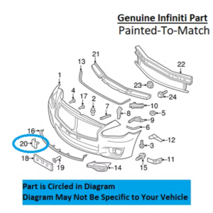 Painted 2015-2019 Infiniti Q70 Q70L Front Tow Hook Cover | Genuine OEM