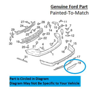 Painted 2016-2017 Ford Explorer Rear Hitch Cover | Genuine OEM