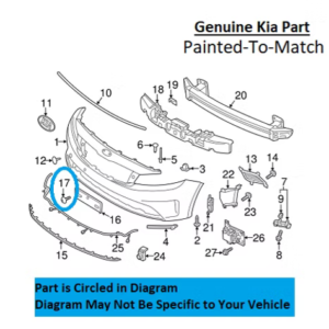 Painted 2017-2018 Kia Forte Front Tow Hook Cover | Genuine OEM