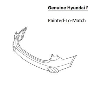 Painted 2017-2019 Hyundai Santa Fe Rear Bumper | Genuine OEM