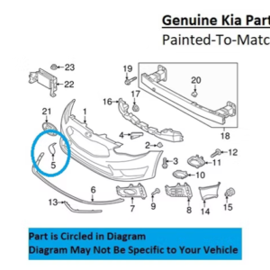 Painted 2017-2019 Kia Cadenza Front Tow Hook Cover | Genuine OEM
