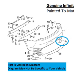 Painted 2017-2022 Infiniti Q60 Rear Tow Hook Cover | Genuine OEM
