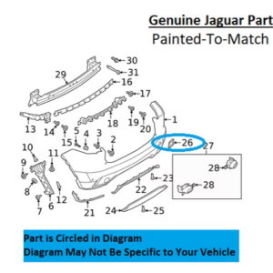 Painted 2018-2021 Jaguar E-Pace Rear Tow Hook Cover | Genuine OEM