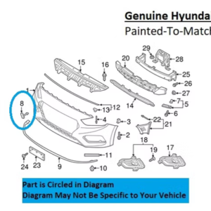 Painted 2018-2022 Hyundai Accent Front Tow Hook Cover | Genuine OEM