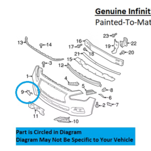 Painted 2018-2022 Infiniti Q50 Front Tow Hook Cover | Genuine OEM