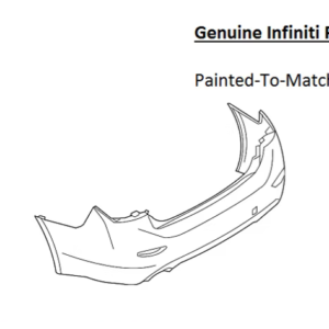 Painted 2018-2022 Infiniti Q50 Rear Bumper Cover | Genuine OEM