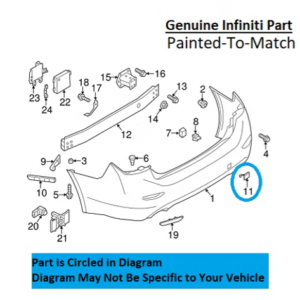 Painted 2018-2022 Infiniti Q50 Rear Tow Hook Cover | Genuine OEM