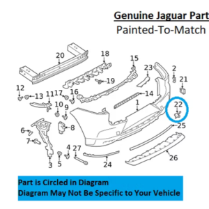 Painted 2019-2020 Jaguar I-Pace Rear Tow Hook Cover | Genuine OEM