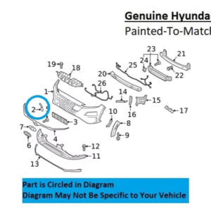 Painted 2019-2021 Hyundai Kona EV Front Tow Hook Cover | Genuine OEM
