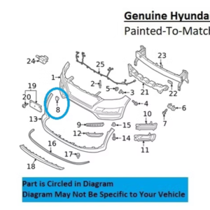 Painted 2019-2021 Hyundai Tucson Front Tow Hook Cover | Genuine OEM