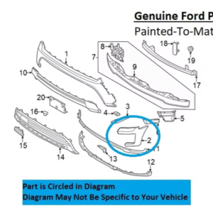 Painted 2022-2024 Ford Expedition Front Bumper Side Cover | Genuine OEM
